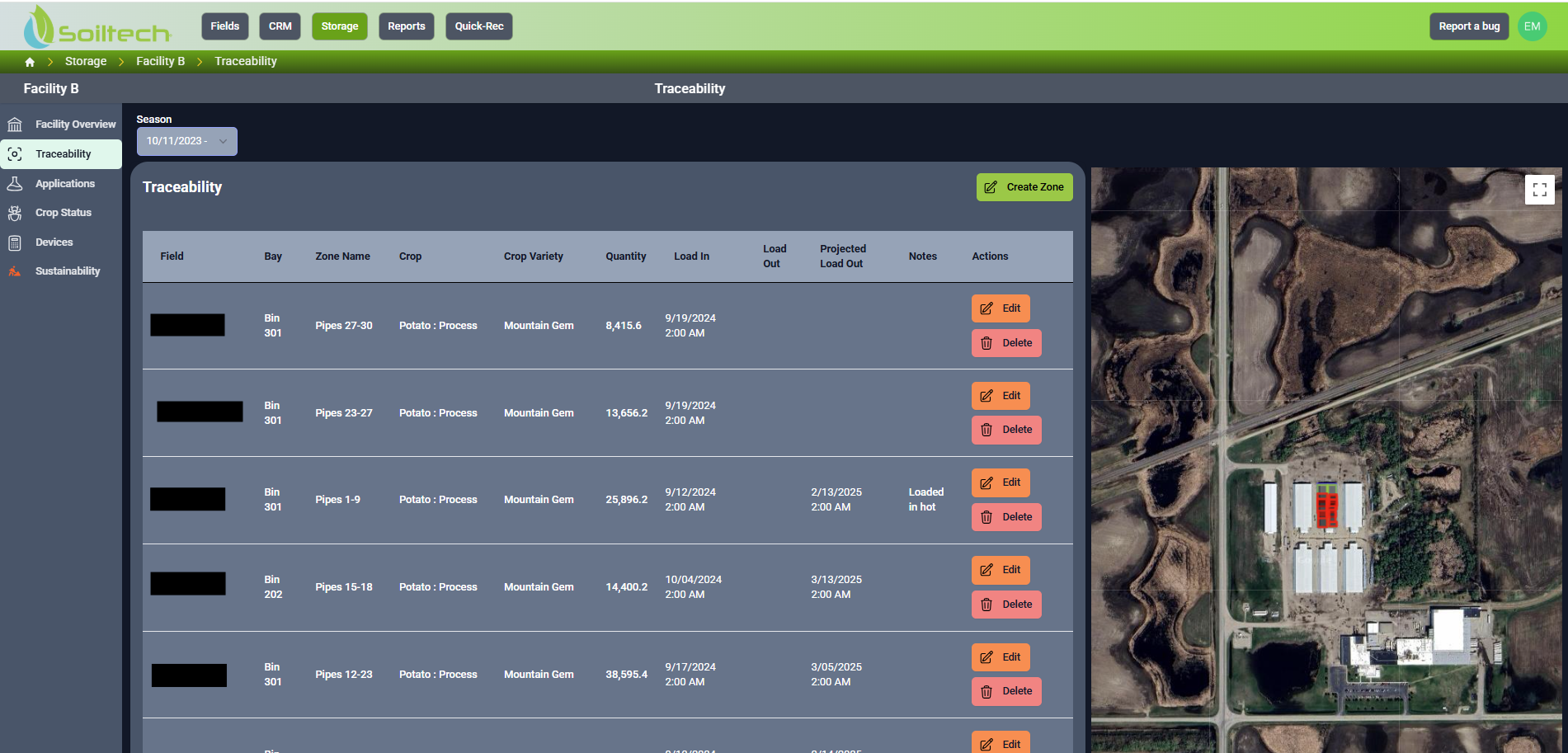 Insights Storage Screenshot